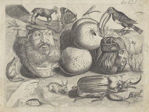 Studienblatt mit Zeichenbeispielen: Porträts, Tiere, Insekten von Michael Snijders