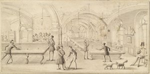 Der Billardsaal des Wiener Cafés an der Ecke Neuer Markt und Plankengasse in Wien von Michael Stohl