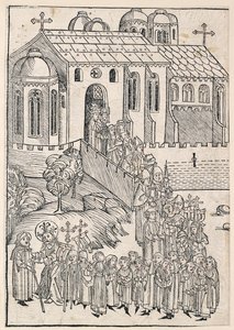 Christus begrüßt einen Pilger, ca. 1491