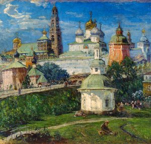 Das Dreifaltigkeitskloster von St. Sergius in Sergijew Possad, 1910er Jahre von Michail Boskin