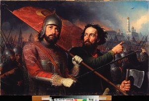 Der nationale Aufstand von Kuzma Minin und Graf Dmitry Pozharsky von Michail Ivanovich Skotti