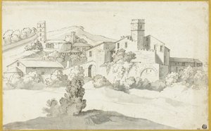 Landschaft mit einer alten Burg von Michel Ange Houasse