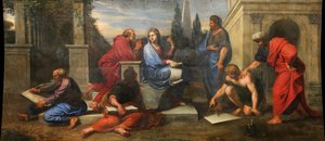 Aspasia umgeben von griechischen Philosophen von Michel Corneille the Younger