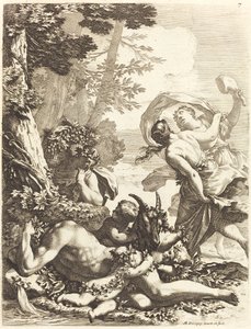 Bacchanal mit schlafendem Bacchus von Michel Dorigny