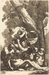 Betrunkener Silenus, unterstützt von zwei Faunen von Michel Dorigny