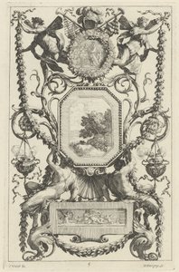 Ornamentales Paneel mit einem Medaillon mit einem Opfer