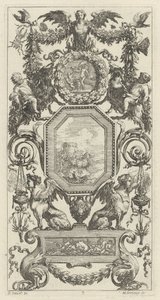 Ornamentales Paneel mit geflügelter Harpyie