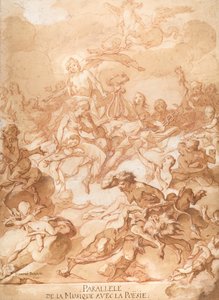 Eine Allegorie, die Musik und Poesie vergleicht, 1740 von Michel Francois Dandre Bardon