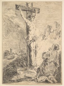 Maria Magdalena betet am Fuß des Kreuzes von Michel Francois Dandre Bardon
