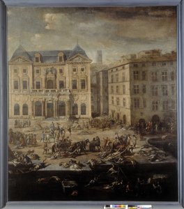 Blick auf das Rathaus von Marseille während der Pest von 1720 von Michel Serre