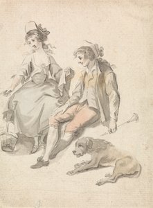 Hirte, Hirtin und Hund