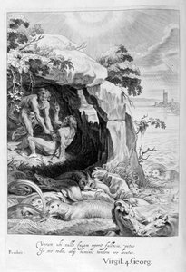 Aristeus zwingt Proteus, seine Orakel zu offenbaren, 1655 von Michel de Marolles