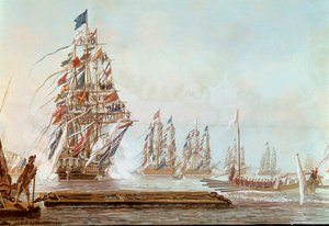 Das Bollwerkflügel, Fest in Toulon für den Comte de Provence im Juli 1777 im Hafen von Toulon