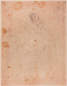 Figurenstudien, teilweise aus der Vertreibung aus dem Paradies in der Sixtinischen Kapelle