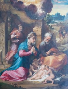 Die Geburt Christi und die Verkündigung an die Hirten von Michelangelo Anselmi