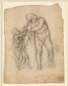 Aeneas und ein Kind (recto) von Michelangelo Buonarroti