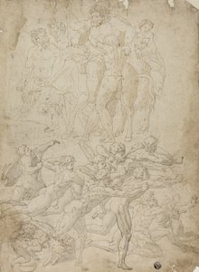Bogenschützen, die auf einen Herm schießen, Triumph des Bacchus und andere Studien