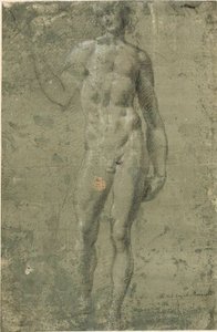Bacchus (recto); Architektonische Skizzen (verso) von Michelangelo Buonarroti