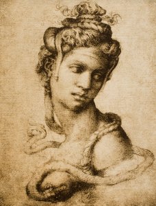 Kleopatra, Zeichnung von Michelangelo für Tommaso Cavalieri. Casa Buonarroti, Florenz von Michelangelo Buonarroti