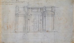 Entwurf für eines der Medici-Gräber, frühes 16. Jahrhundert von Michelangelo Buonarroti