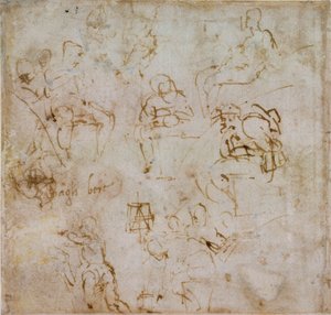 Acht kleine Figurenstudien, ca. 1490-1560 von Michelangelo Buonarroti