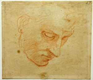 Kopfstudie zur Sixtinischen Kapelle, ca. 1509-1510 von Michelangelo Buonarroti
