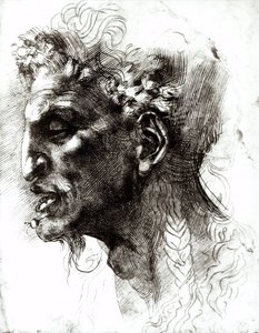 Kopf eines Satyrs von Michelangelo Buonarroti