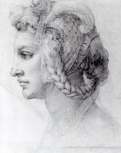 Idealkopf einer Frau, ca. 1525-28 von Michelangelo Buonarroti