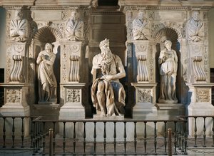 Italien, Rom, Basilika St. Peter, Rachel, Moses und Lea, Detail vom Grabmal Julius II., ca. 1515, von Michelangelo (1475-1564) von Michelangelo Buonarroti