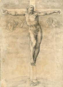 Kreuzigung mit zwei Engeln von Michelangelo Buonarroti