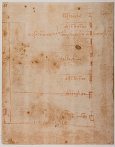 Plan von Gütern zwischen Piazza und Borgo San Lorenzo von Michelangelo Buonarroti