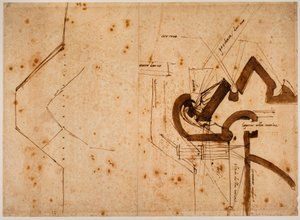 Plan eines Bollwerks für das Tor der Gerechtigkeit von Michelangelo Buonarroti