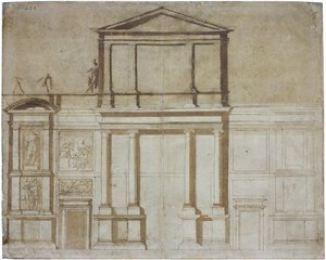 Entwurf für die Fassade von San Lorenzo in Florenz, 1516 von Michelangelo Buonarroti