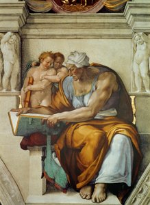 Propheten und Sibyllen: Kumanaische Sibylle, Sixtinische Kapelle, Vatikan, 1508-1512 von Michelangelo Buonarroti