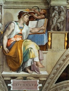 Propheten und Sibyllen: Erythräische Sibylle Decke der Sixtinischen Kapelle im Vatikan, 1508-1512 von Michelangelo Buonarroti