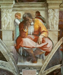 Propheten und Sibyllen: Jeremia, Sixtinische Kapelle, 1508-1512 von Michelangelo Buonarroti