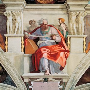 Propheten und Sibyllen: Joel, Sixtinische Kapelle Decke im Vatikan, 1508-1512 von Michelangelo Buonarroti