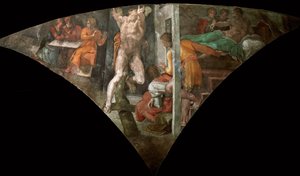 Bestrafung Hamans (Sixtinische Kapelle) von Michelangelo Buonarroti