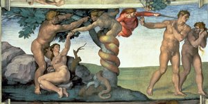 Sixtinische Kapelle Decke (1508-12): Der Sündenfall von Michelangelo Buonarroti