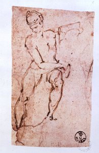 Sixtinische Kapelle Decke (1508-12): Skizze eines Apostels von Michelangelo Buonarroti