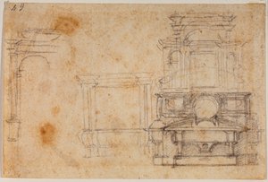 Studien von Grabdenkmälern für die Neue Sakristei von Michelangelo Buonarroti