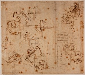 Studien von Befestigungen für ein Tor von Michelangelo Buonarroti