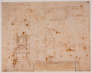Studien von Grabmonumenten für die Neue Sakristei von Michelangelo Buonarroti