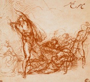 Studie für das Fresko der Paolina-Kapelle von Michelangelo Buonarroti