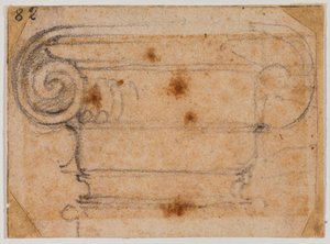 Studie eines ionischen Kapitells von Michelangelo Buonarroti