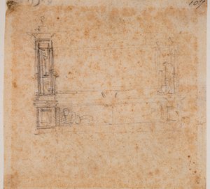 Studie einer Doppelgrabwand für die Neue Sakristei von Michelangelo Buonarroti