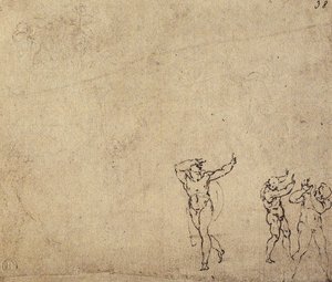 Studie von Aktfiguren: Zeichnung von Michelangelo. Casa Buonarroti, Florenz von Michelangelo Buonarroti