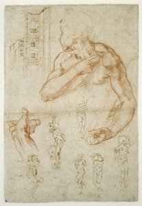 Studie der helfenden Figur der Libyschen Sibylle, ca. 1512 von Michelangelo Buonarroti