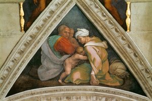 Die Vorfahren Christi: Ozias, Sixtinische Kapelle im Vatikan von Michelangelo Buonarroti