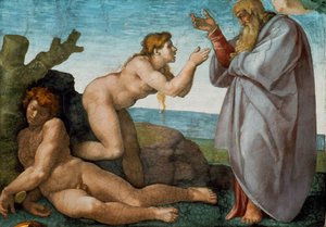 Die Erschaffung Evas, Sixtinische Kapelle, 1508-1512 von Michelangelo Buonarroti